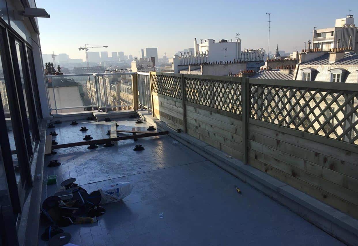 Rénovation complète de la terrasse extérieure appartement à Paris 75012